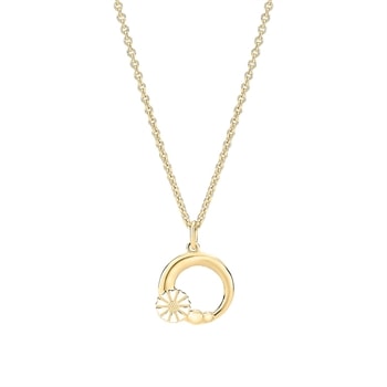 Lund Copenhagen Marguerit collier forgyldt sølv 7,5 mm