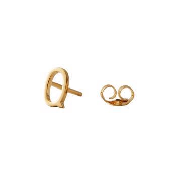 Q-Forgyldt Arne Jacobsen bogstavs ørering, 7,5 mm. Pris = PR. STK.