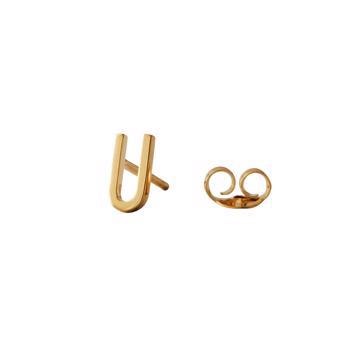 U-Forgyldt Arne Jacobsen bogstavs ørering, 7,5 mm. Pris = PR. STK.