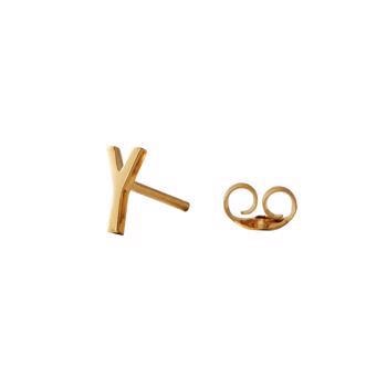Y-Forgyldt Arne Jacobsen bogstavs ørering, 7,5 mm. Pris = PR. STK.