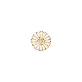 Hvid Marguerit Broche med forgyldninger fra Lund Copenhagen-18 mm