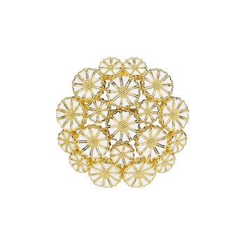 Lund Copenhagen Marguerit forgyldt sterling sølv broche