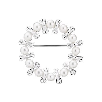 Broche med perler fra Lund Copenhagen i 925 sterling sølv