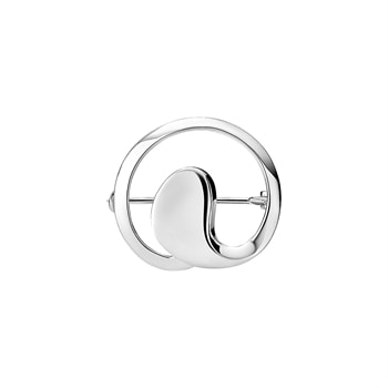 Lund Copenhagen rund broche i sterling sølv 25 mm