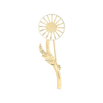 Lund Copenhagen Marguerit broche 18 mm forgyldt sterling sølv