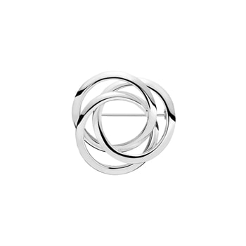 Broche rund 3 ringe 35mm i diameter sterling sølv