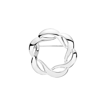Broche rund 32,5mm i diameter sterling sølv