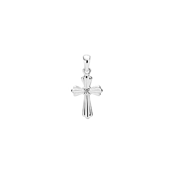 Vedhæng kors med 1 stk zirkonia 12x9mm sterling sølv