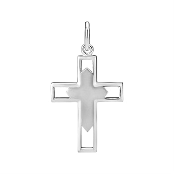 Lund Copenhagen Kors vedhæng i sterling sølv 15x10 mm