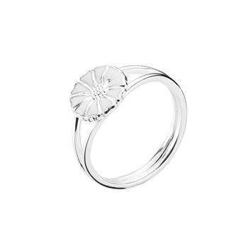 Lund Copenhagen med 9 mm Marguerit 925 sterling sølv Fingerring