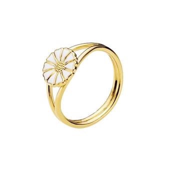 Lund Copenhagen 9 mm Marguerit 925 sterling sølv fingerring forgyldt-Ø9 mm, model 907009-M