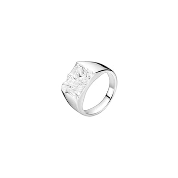 Ring mat rustik 13x11 mm sterling sølv