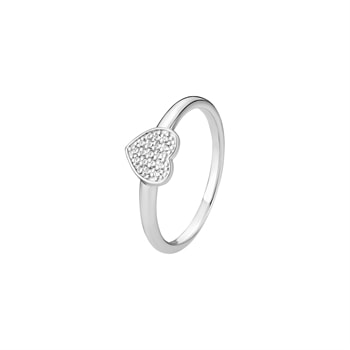 Ring hjerte 7x7mm zirkonia 925, 