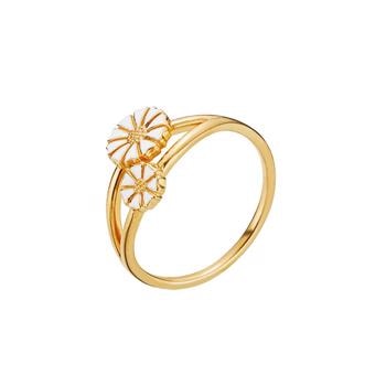 Lund Copenhagen 5 mm og 7,5 mm marguerit 24 karat forgyldt fingerring, model 9075008-M