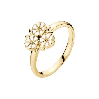 Lund Copenhagen Marguerit sterling sølv fingerring, 3 x 5 mm