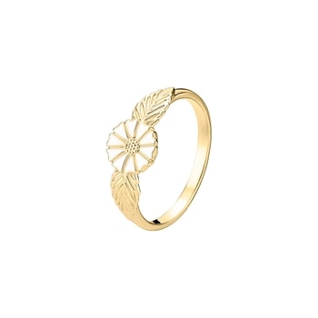 Lund Copenhagen Marguerit ring blad 7,5 mm forgyldt sølv