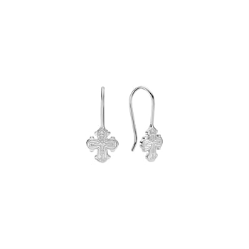Ørehænger med dagmarkors 10X9mm sterling sølv