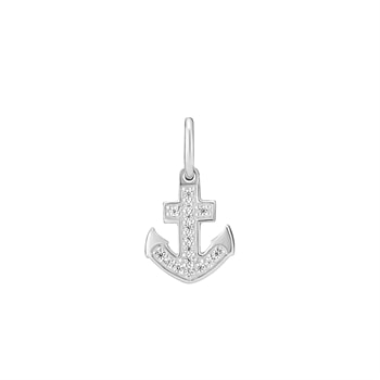 Vedhæng anker zirkonia 12x9mm 925, 