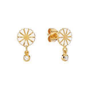 Lund Copenhagen, 7,5 mm Marguerit 925 sterling sølv Øreringe 24 karat forgyldt, model 9095013-4-30-M