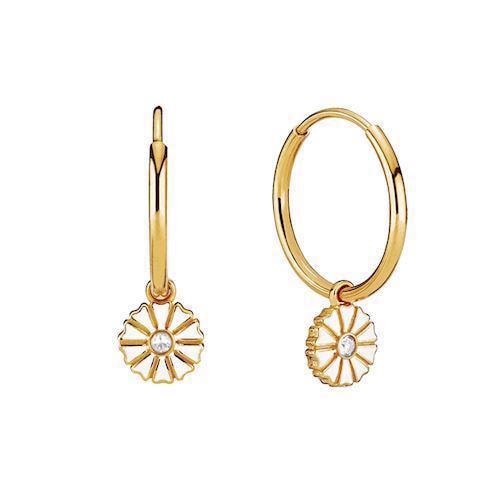 Lund Copenhagen, 7,5 mm Marguerit 925 sterling sølv Øreringe 24 karat forgyldt, model 9095015-30-M