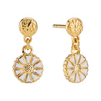 Lund Copenhagen Marguerit ørestik 24 kt. Forgyldt