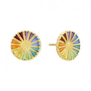 Lund Copenhagen Margueritter 925 sterling sølv Øreringe 24 kt forgyldt