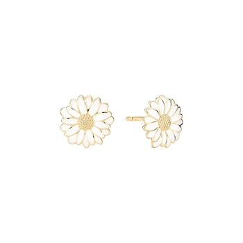 Lund Copenhagen Marguerit ørestik 11 mm forgyldt sølv