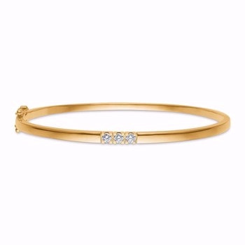 Armring med brillianter i 14 karat guld fra Guld & Sølv Design