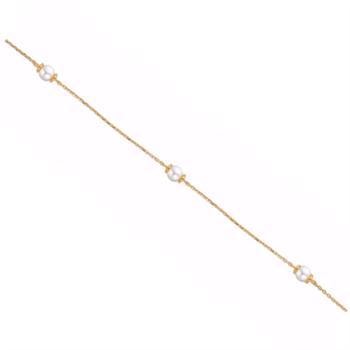 Guld & Sølv design 8 karat guld  Armbånd, Perle med blank overflade, længde 19 cm