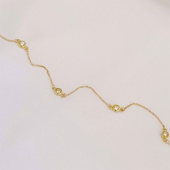 Armbånd i 8 karat guld med hvide zirkonia fra Guld & Sølv Design