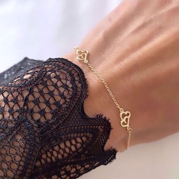 Armbånd i 8 karat guld med hjerter fra Guld & Sølv Design