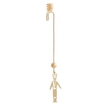 Forgyldt lysholder med Soldat, 20 x 160 mm
