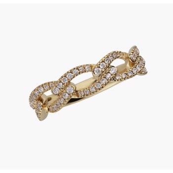 18 kt rødguld Legami fingerring med total 0,38 ct Top Wesselton SI