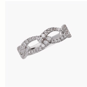18 kt hvidguld Legami fingerring med total 0,44 ct Top Wesselton SI