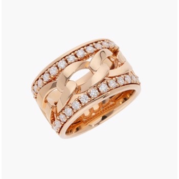 18 kt rødguld Legami fingerring med total 0,89 ct Top Wesselton SI