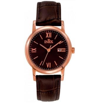 Classic Rosaforgyldt stål batteridrevet quartz Dame ur fra Inex, A12151D1I