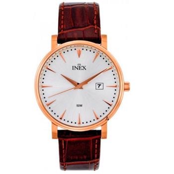 Classic Rosaforgyldt stål batteridrevet quartz Herre ur fra Inex, A12161-1D4I
