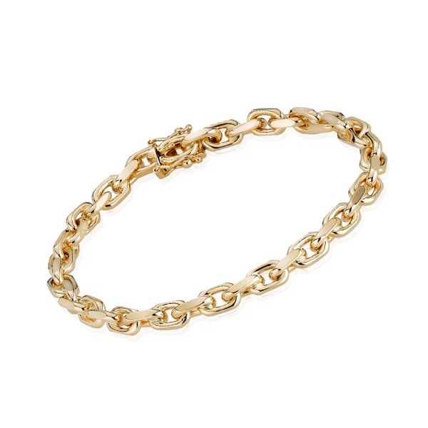 14 kt Anker Facet Guld armbånd, 5,0 mm (tråd 1,7 mm) - længde 18½ cm