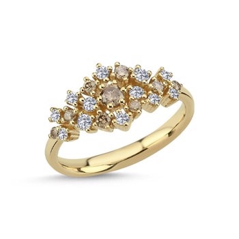 14 kt rødguld Twinkle ring med i alt 0,51 ct diamanter Wesselton SI