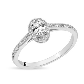 14 kt hvidguld Elvira ring med i alt 0,41 ct diamanter Wesselton SI