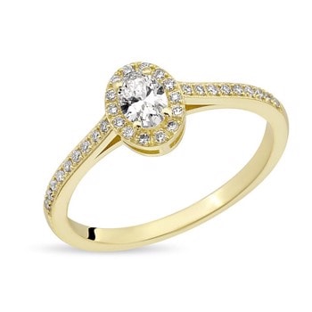 14 kt rødguld Elvira ring med i alt 0,41 ct diamanter Wesselton SI