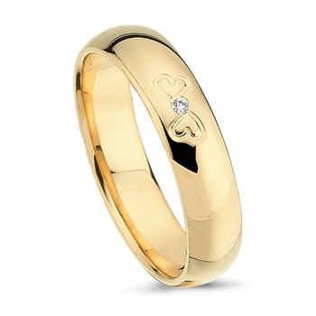Nuran More Love 14 karat guld Damering med 1 x 0,01 ct stk Brillant