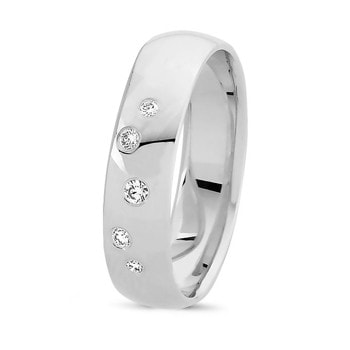 Nuran Love 14 karat hvid guld Damering med 0,07 ct diamanter Wesselton VS i flot brillant slib