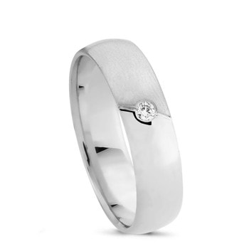 Nuran Love 9 karat hvid guld Damering med 0,03 ct diamanter Wesselton VS i flot brillant slib