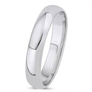 Nuran 14 karat hvidguld 4,5 mm Vielsesring-herre