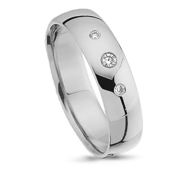 Nuran Love 9 karat hvid guld Damering med 0,04 ct diamant Wesselton SI i flot brillant slib