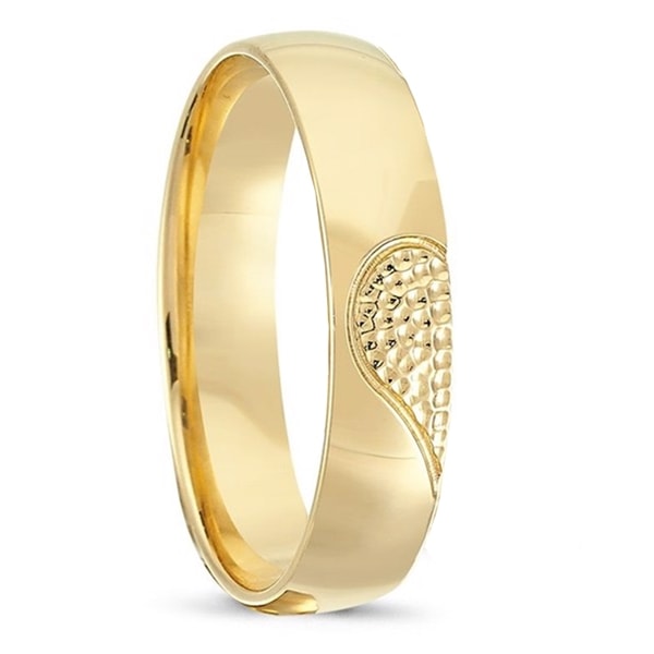 Nuran Love Sweet Love guld Herre Vielsesring med halvhjerte