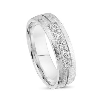Nuran 14 karat  hvid guld Damering med 0,125 ct diamanter wesselton si