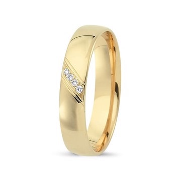 Nuran Love Sweet Love guld Damering med 4 stk diamanter Wesselton SI