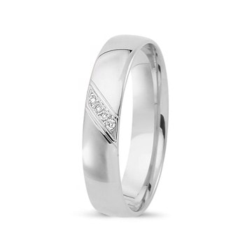 Nuran Love Sweet Love hvid guld Damering med 4 stk diamanter Wesselton SI